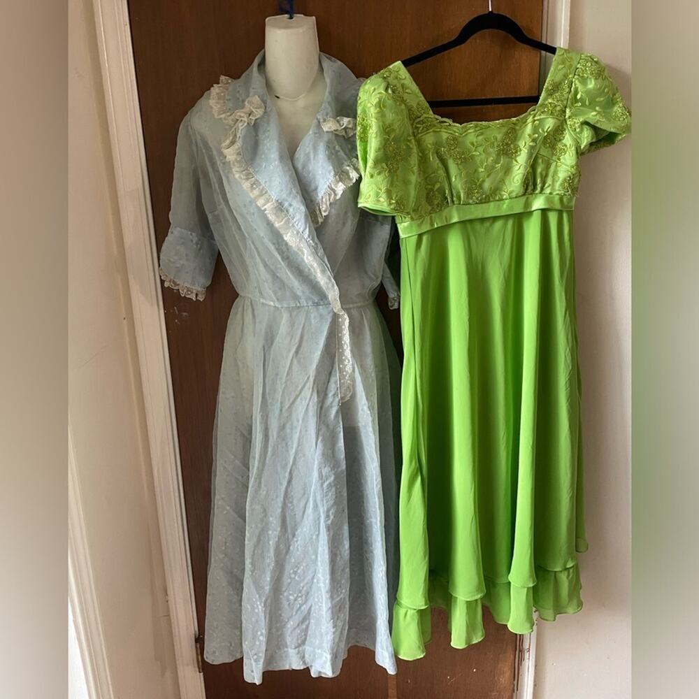 50s Bridgerton blue midi dress - Picture 8 of 8